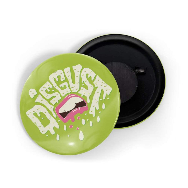 dhcrafts Round Fridge Magnet Green color Emotions Disgust Glossy Finish Design Pack of 1 (75 mm)